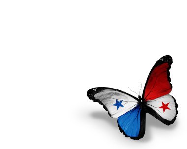 Beyaz arka plan üzerinde izole Panama bayrak kelebek