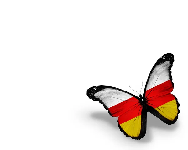 South Ossetia flag butterfly, isolated on white background — Stock Photo, Image