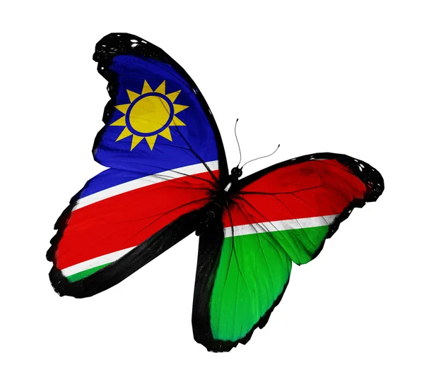 Namibia-flagge schmetterling, isoliert auf weißem hintergrund — Stockfoto