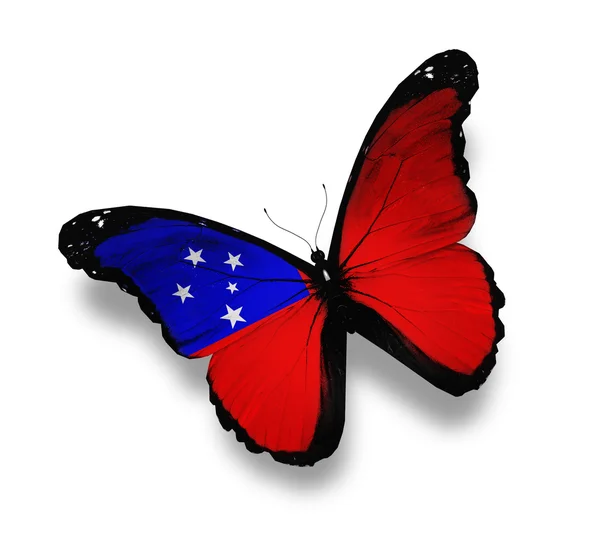 Флаг Самоа бабочка, изолированная на белом — стоковое фото