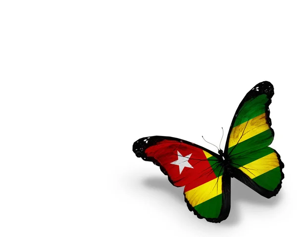 Mariposa bandera de Togo, aislada sobre fondo blanco —  Fotos de Stock