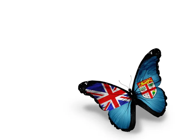 Флаг Фиджи бабочка, изолированные на белом фоне — стоковое фото