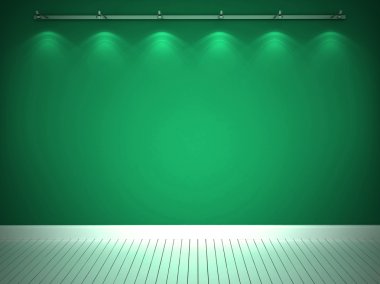 Yeşil ışıklı duvar