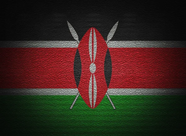 Kenya lobogó fal, absztrakt grunge, háttér — Stock Fotó