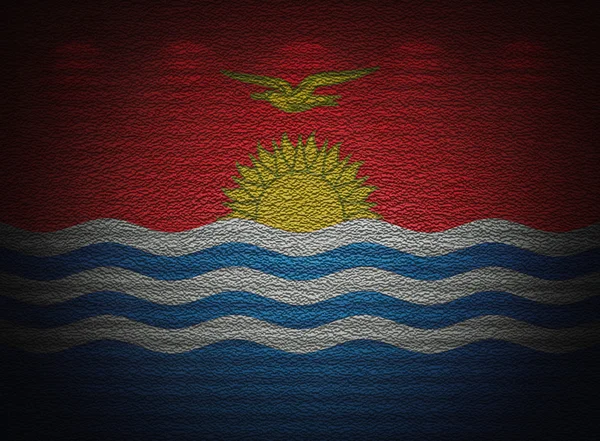 Kiribati bandeira parede, fundo grunge abstrato — Fotografia de Stock