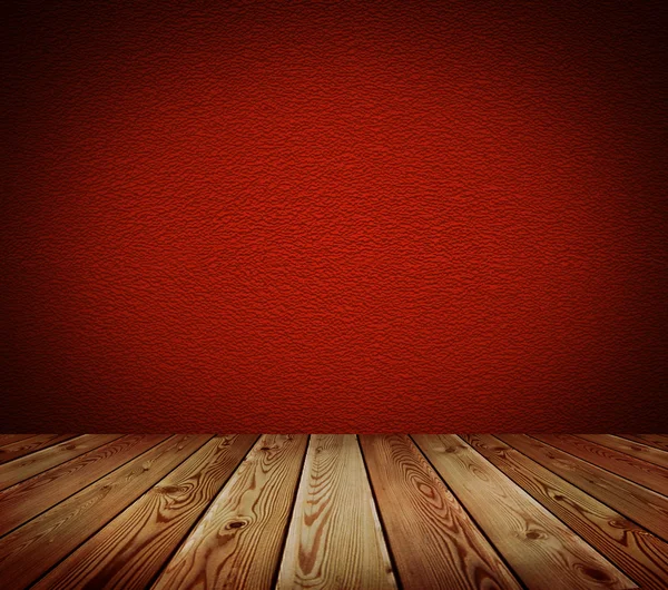 Red wall and wood floor background Royalty Free Stock Images