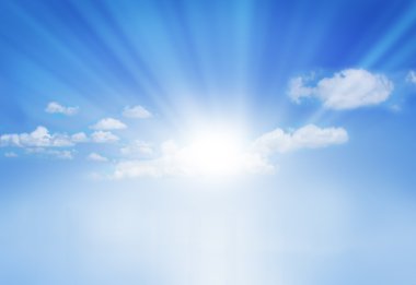 Bulutlu mavi gökyüzü, doğal arka plan