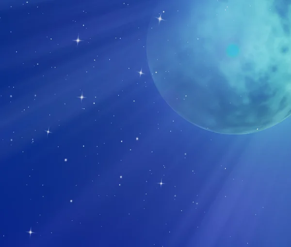 Μυστικιστής ουρανό με τα αστέρια και το φεγγάρι ως φόντο — Φωτογραφία Αρχείου