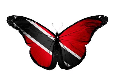 trinidad ve tobago bayrak kelebek, beyaz zemin üzerine izole