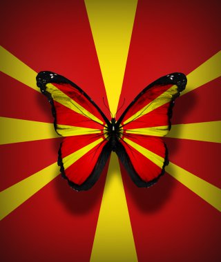 arka plan bayrak izole Makedon bayrak kelebek