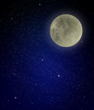 yıldızlar, ay ve gece gökyüzü arka plan olarak