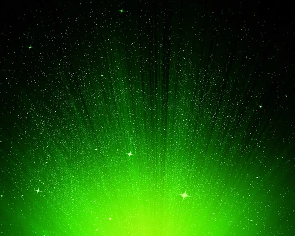 Αστέρια και πράσινο νυχτερινό ουρανό ως φόντο — Φωτογραφία Αρχείου