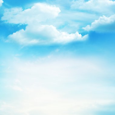 The blue sky with clouds, background clipart