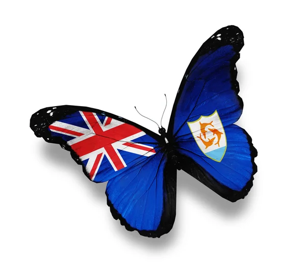 Bandera de Anguila mariposa, aislada sobre blanco — Foto de Stock