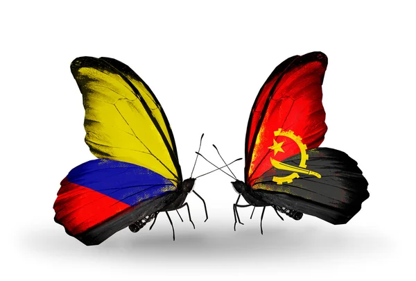 Motyle z columbia flagi na skrzydłach — Zdjęcie stockowe