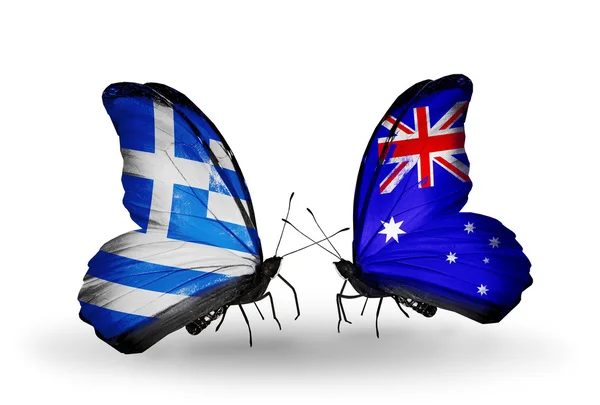 Motýli s vlajkami a Austrálie — Stock fotografie