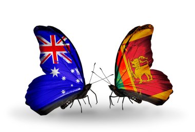 iki kelebek ile ilişkileri Avustralya ve sri lanka bayrakları