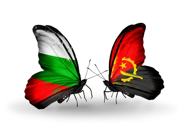 Kelebekler ile Bulgaristan ve kanatlar üzerinde bayraklar — Stok fotoğraf