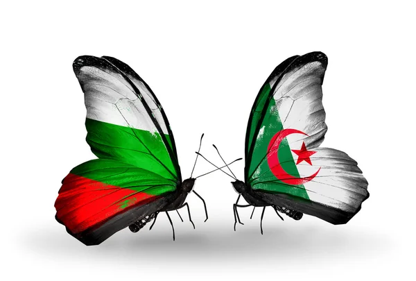 Butterflies with Bulgaria and  flags on wings — Stock Photo, Image