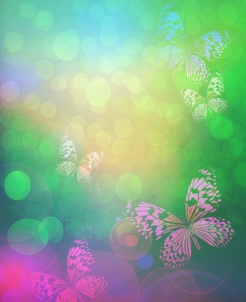 Солнечный свет с бабочками
