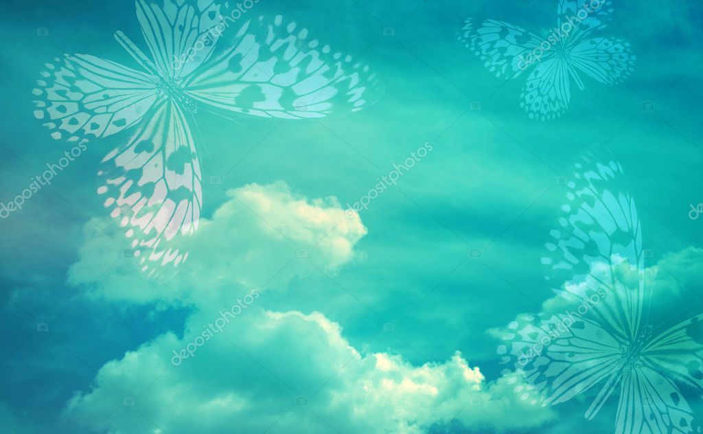 Sky with butterflies Stock Photo by ©sun_tiger 45309379