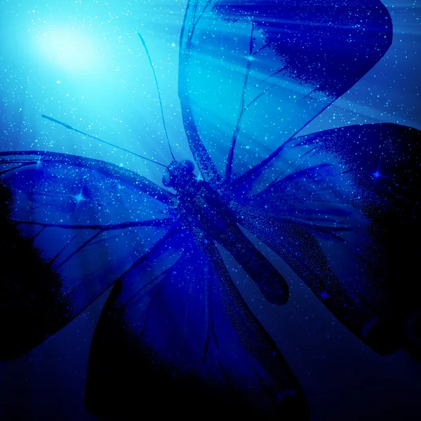Nachtlicht mit Schmetterling — Stockfoto
