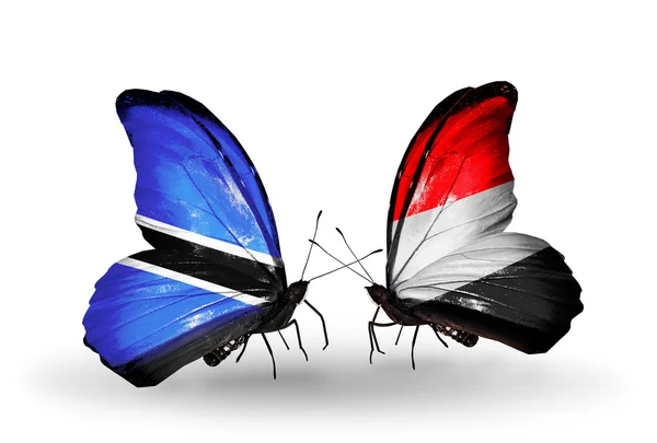Motýli s příznaky Botswany a Jemen — Stock fotografie