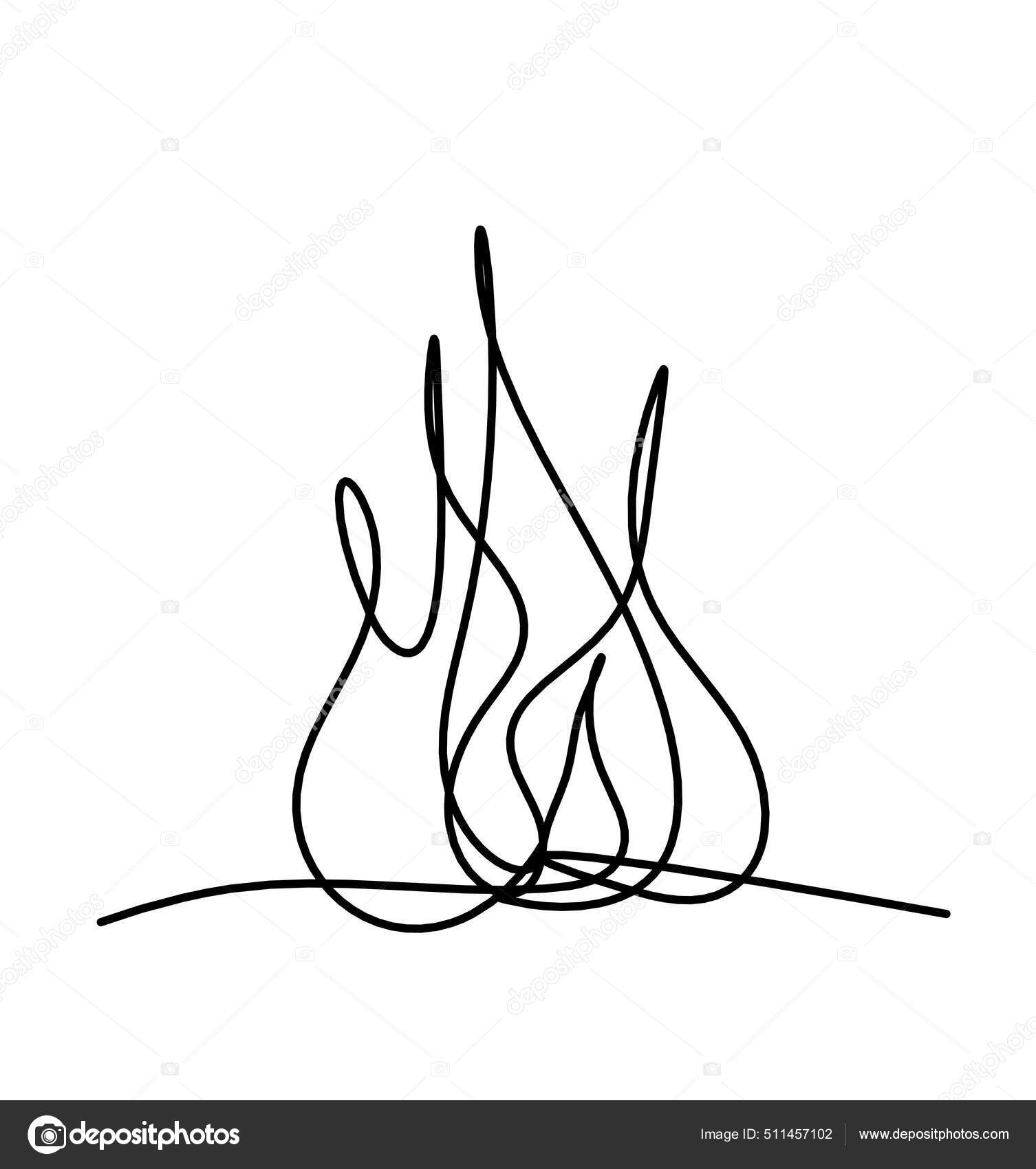 Abstract Fire Line Drawing White Background Stock Vector by ©sun_tiger  511457102
