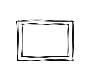 Resim için arkaplan olarak beyaz üzerine çizgi çizimi olarak soyut çerçeve