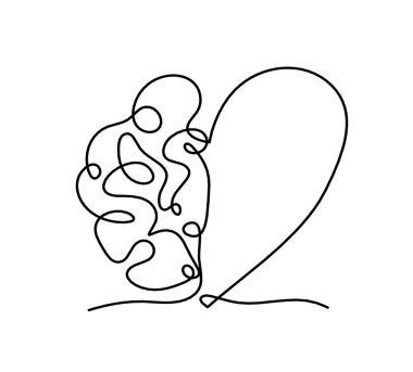 Beyni beyaz arkaplana çizilmiş bir çizgi gibi olan insan silueti.