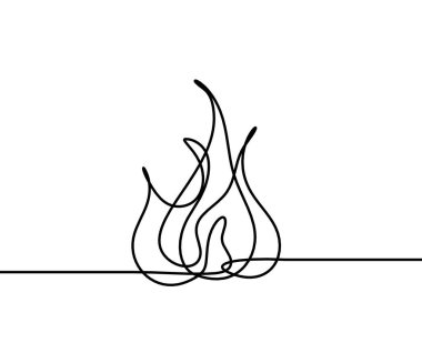 Abstract fire as line drawing on white background clipart