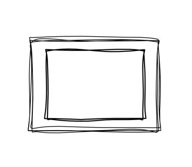 Resim için arkaplan olarak beyaz üzerine çizgi çizimi olarak soyut çerçeve