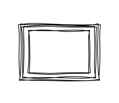 Resim için arkaplan olarak beyaz üzerine çizgi çizimi olarak soyut çerçeve