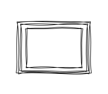 Resim için arkaplan olarak beyaz üzerine çizgi çizimi olarak soyut çerçeve