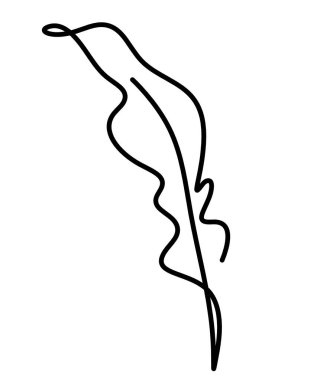 Soyut tüy silueti beyaz üzerine çizgi çizer gibi