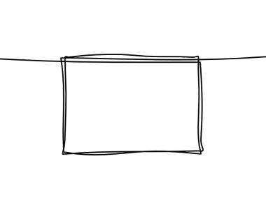 Resim için arkaplan olarak beyaz üzerine çizgi çizimi olarak soyut çerçeve