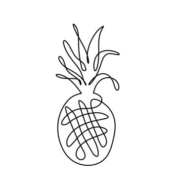 Beyaz arkaplanda ananas çizimi