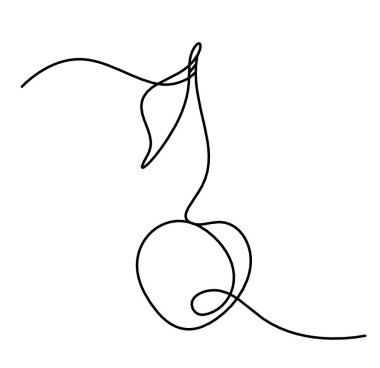 Beyaz arkaplanda kiraz rengi çizimi