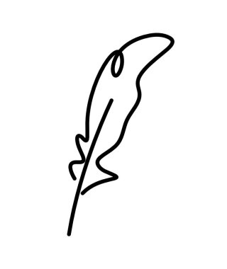 Soyut tüy silueti beyaz üzerine çizgi çizer gibi