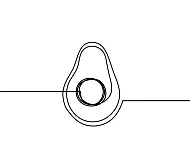 Beyaz arkaplanda avokado çizimi