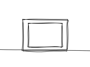 Resim için arkaplan olarak beyaz üzerine çizgi çizimi olarak soyut çerçeve