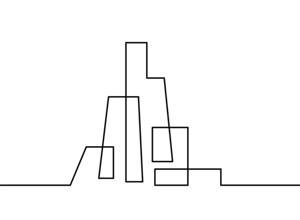 Arquitetura Abstrata Como Linhas Contínuas Desenhadas Sobre Fundo Branco — Vetor de Stock