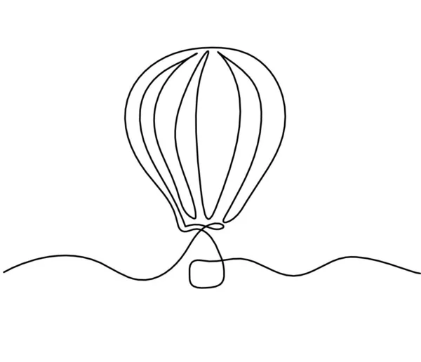Beyaz Arkaplanda Çizgi Çizimi Olarak Soyut Hava Balonu — Stok Vektör