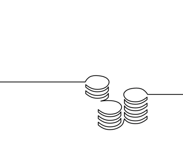 Moedas Abstratas Como Linhas Contínuas Desenhadas Sobre Fundo Branco —  Vetores de Stock