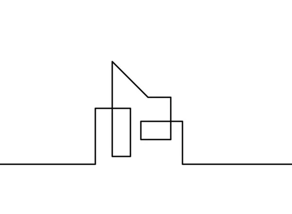 Arquitectura Abstracta Como Líneas Continuas Dibujando Sobre Fondo Blanco — Archivo Imágenes Vectoriales