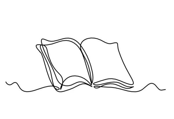 Livre Ouvert Abstrait Comme Dessin Trait Sur Fond Blanc — Image vectorielle