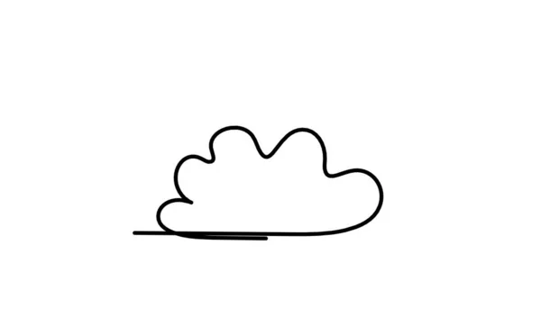 Nuages Abstraits Comme Dessin Linéaire Sur Fond Blanc — Image vectorielle