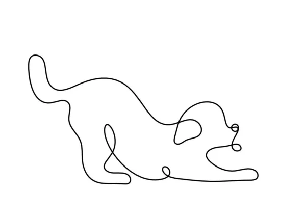 Sylwetka Abstrakcyjnego Psa Jako Rysunek Linii Białym — Wektor stockowy