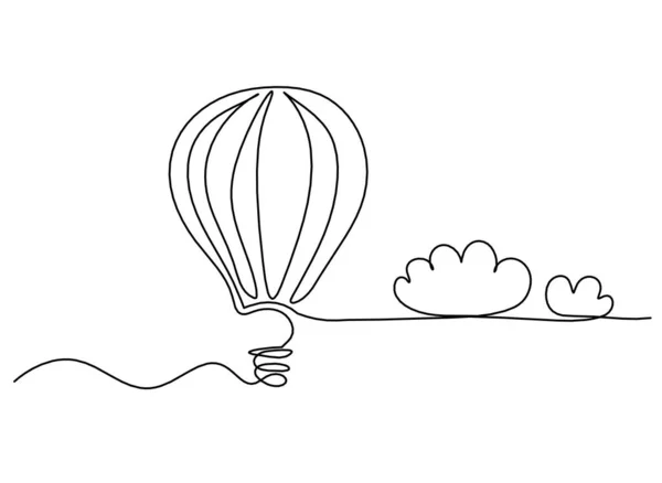 Ballon Air Abstrait Avec Nuages Comme Dessin Sur Fond Blanc — Image vectorielle