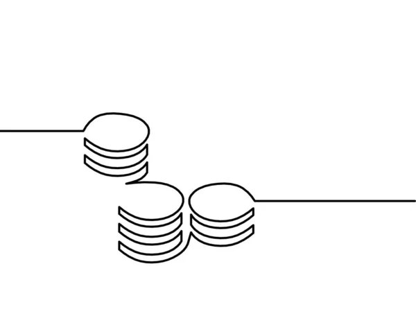 白を基調とした連続線としての抽象コイン — ストックベクタ
